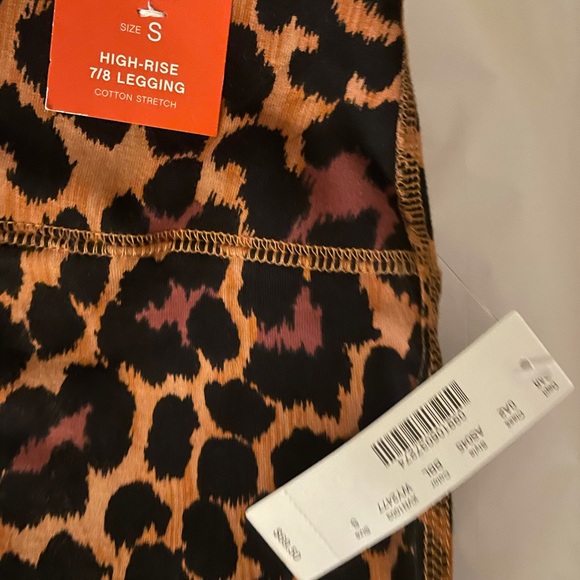 J.CREW 7/8 High-rise Leggings NWT Size Small Brown Black Leopsrd Print - Picture 7 of 12